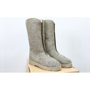 Сапоги женские серые