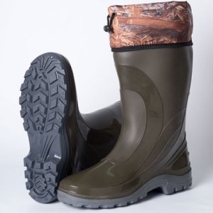 Сапоги мужские с надставкой утепленные оливков