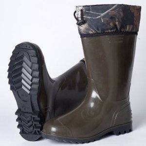 Сапоги полурабочие с надставкой утепленные оливковые