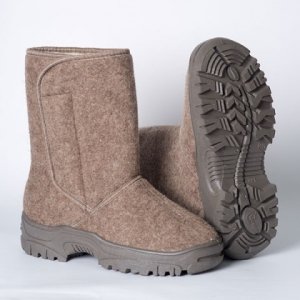 Сапоги мужские утепленные на липучке сукно серое