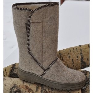 Сапоги женские утепленные на липучке сукно серое